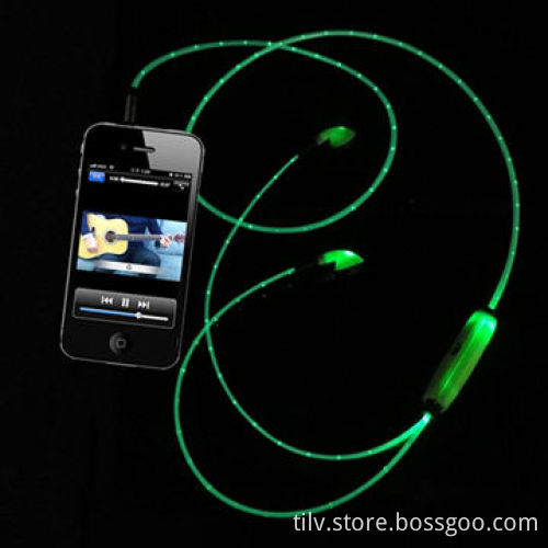 Wholesale visible flash light earphone for iPhone
